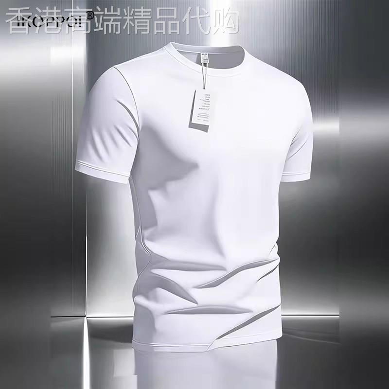 轻奢重磅纯棉正肩运动短袖男夏季显肌肉弹力修身T恤痞帅半袖上衣