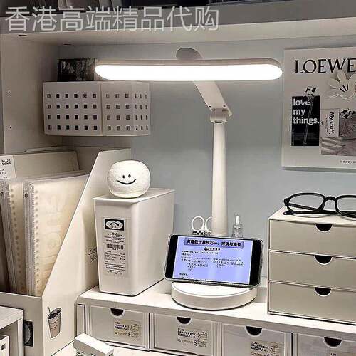 日本台灯学生学习专用宿舍护眼灯卧室床头灯书桌阅读充电笔筒灯