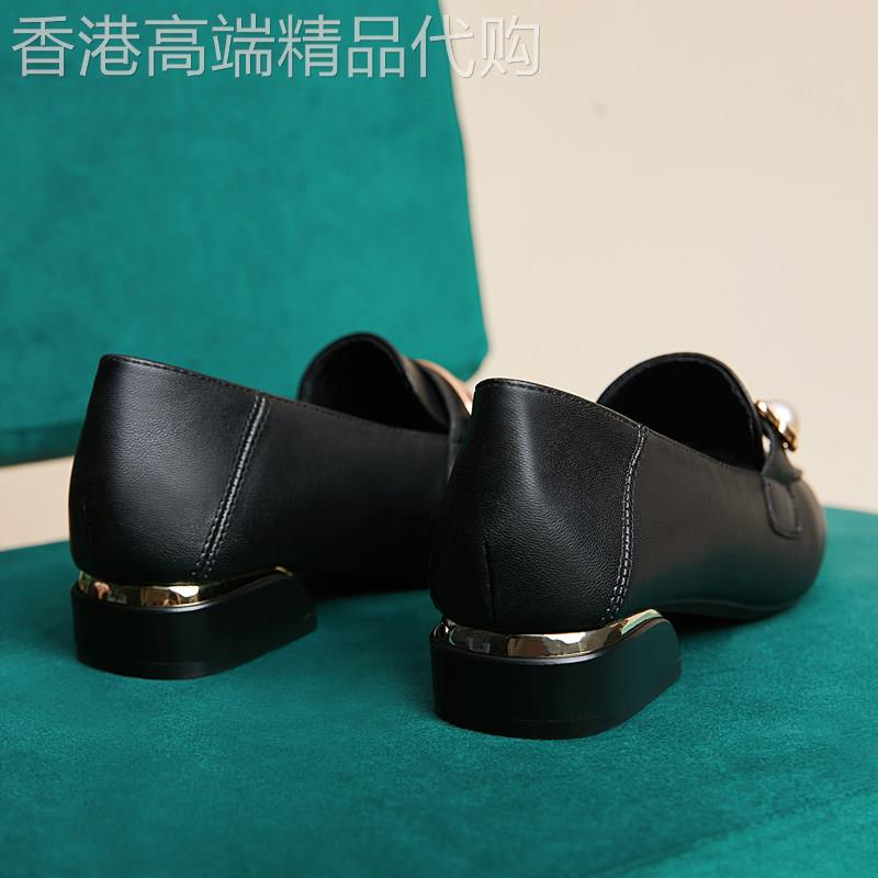 真皮玛丽珍女鞋2025年新款春季平底百搭黑色单鞋覆古中高跟小皮鞋