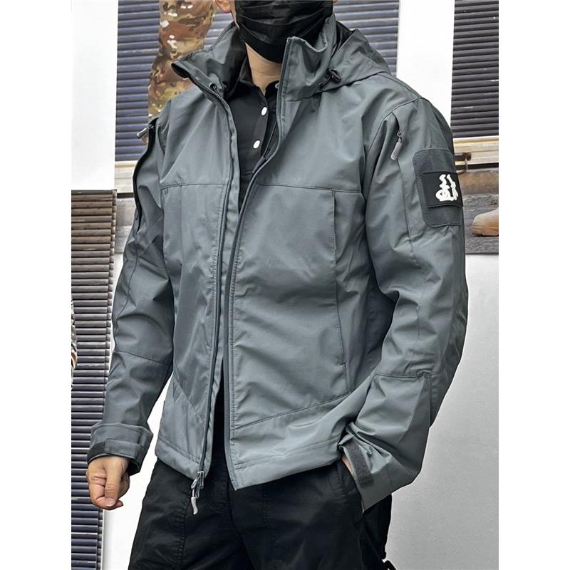 home daily 户外抓绒冲锋衣男秋冬软壳防水大码男士战术夹克外套