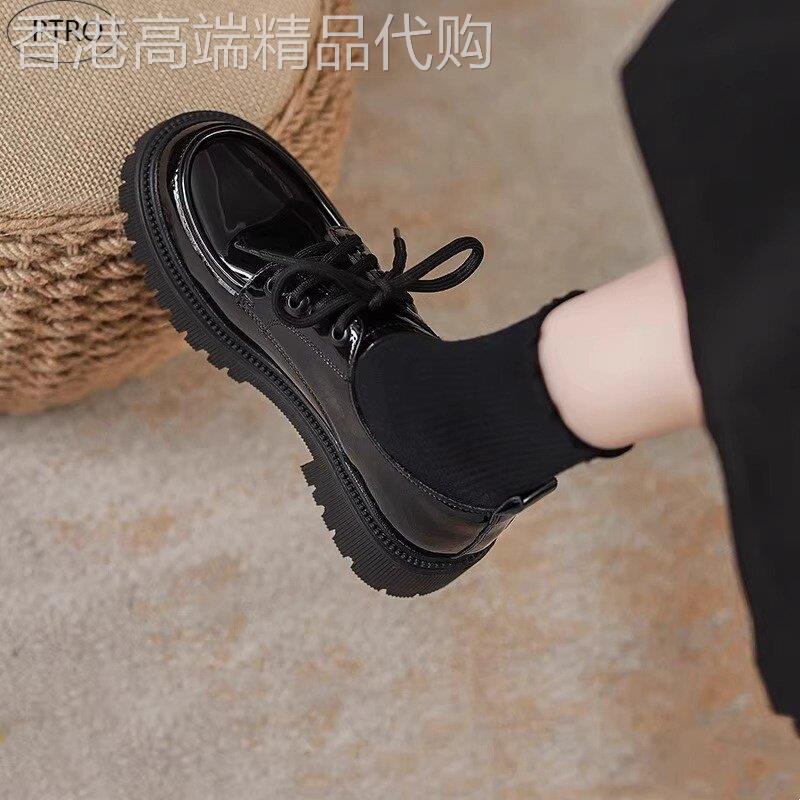 黑色漆皮乐福鞋女春秋季2026新款英伦风百搭jk学院单鞋厚底小皮鞋