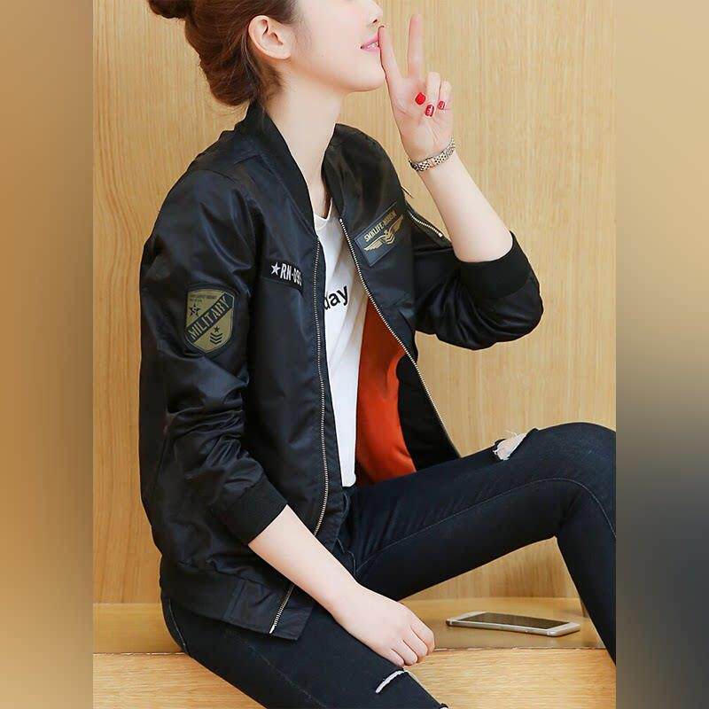 潮牌美式飞行员夹克外套女2026年春秋新款短款宽松显瘦复古棒球服
