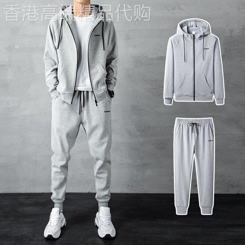 休闲套装男2025春秋季潮流男士连帽运动衫运动服一套帅气搭配两件