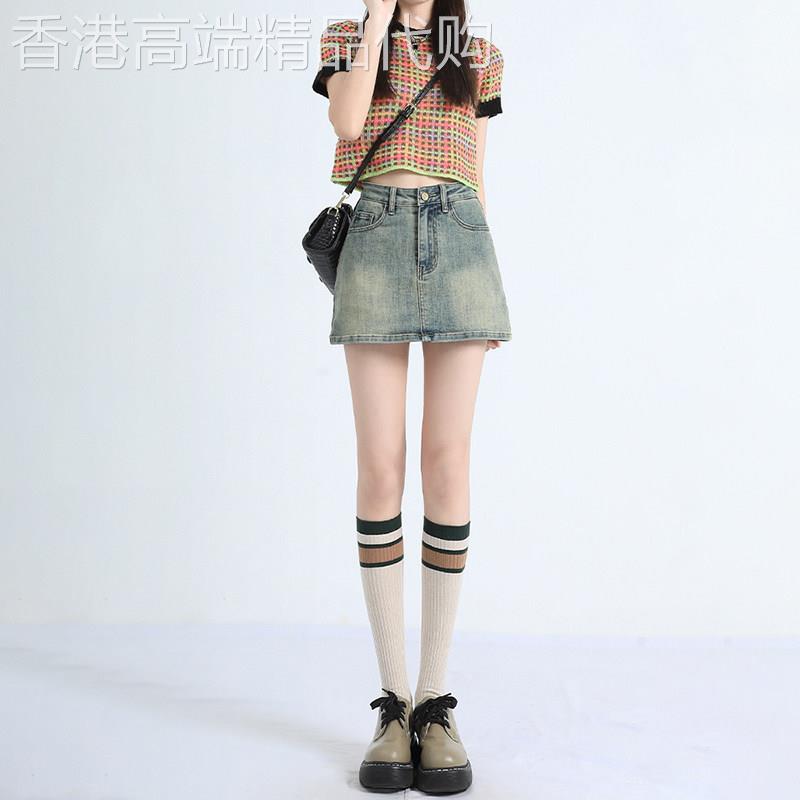 牛仔短裙小个子半身裙女2026年新款夏季高腰美式辣妹复古包臀裙子