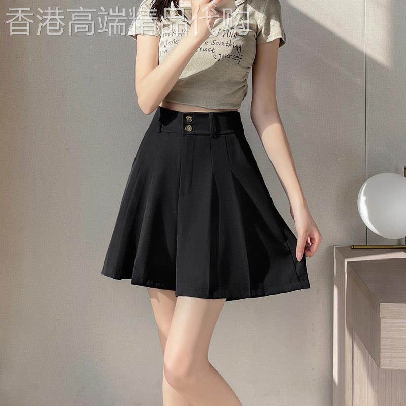 黑色短裤女2026新款夏季薄款a字高腰显瘦宽松阔腿大码休闲裤子女