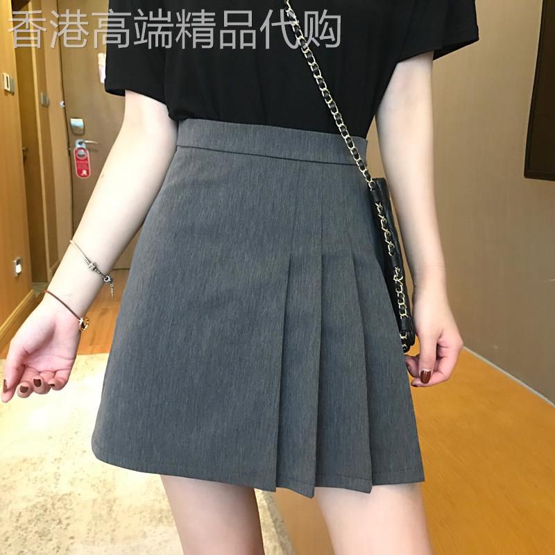 潮牌百褶半身裙女2026夏季新款高腰包臀短裙a字遮胯裙子显瘦黑色