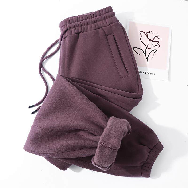 MAROLIO~极力推荐！350g重磅加绒加厚束脚休闲运动情侣卫裤男女