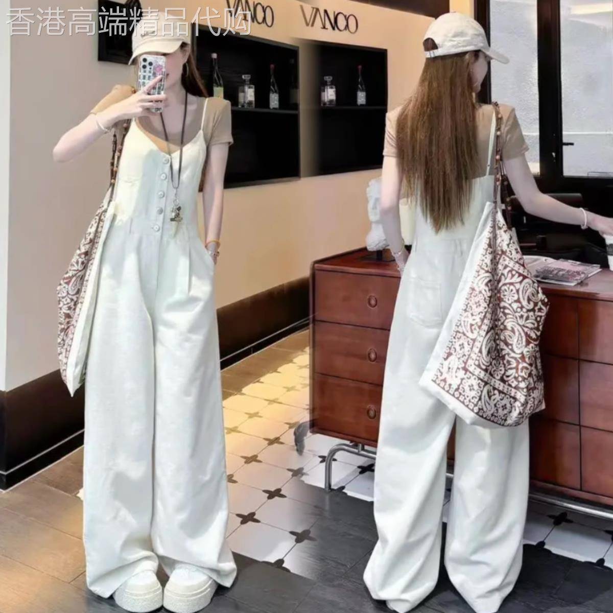班奈悦复古牛仔连体裤女2025夏新款洋气时尚高级感休闲工装背带裤