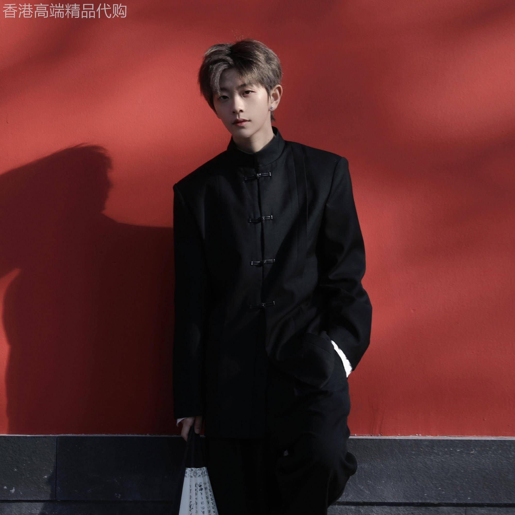 轻奢新中式国风中山装男2026春季立领盘扣外套高级感痞帅西服套装