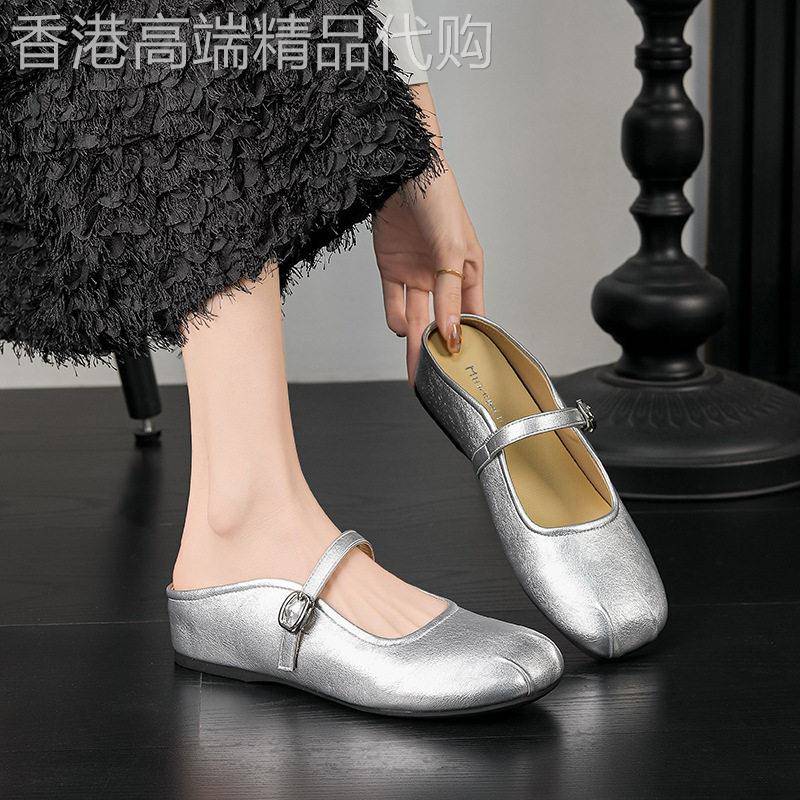 西班牙小众品牌ONGYSL复古方头玛丽珍鞋女真皮包鞋百搭舒适通勤鞋