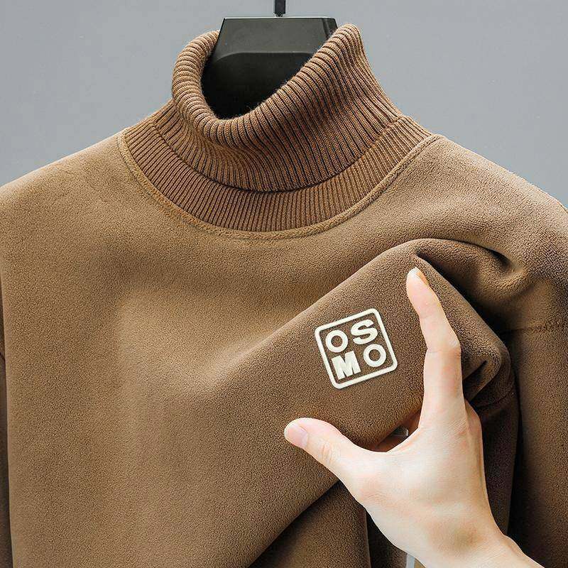 MAROLIO~男士卫衣加绒加厚澳粒绒高领内搭可外穿潮牌保暖打底衫冬