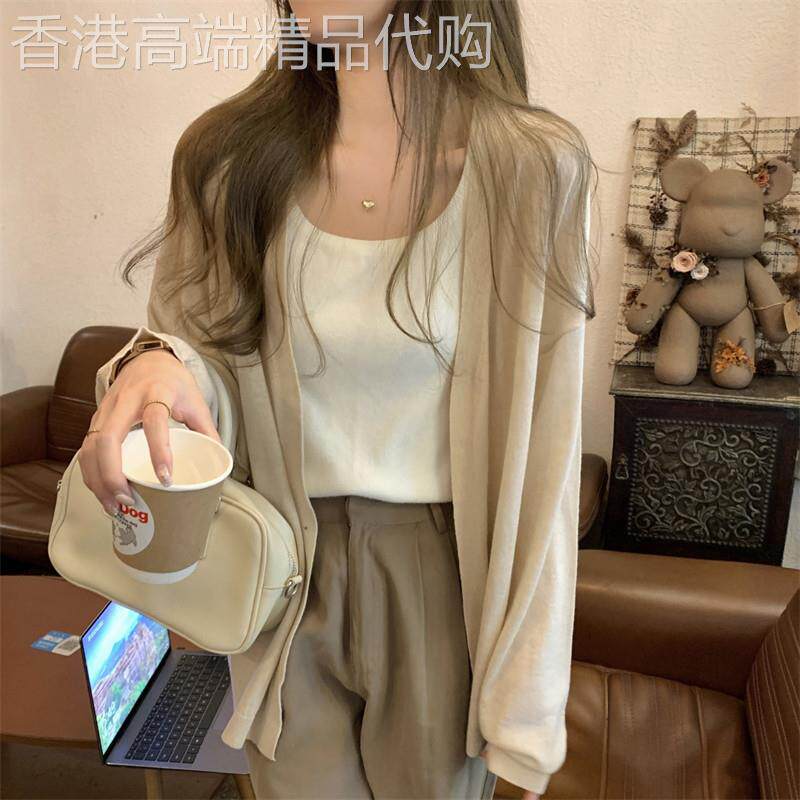 早秋薄款外套女装2026新款高级松弛感慵懒风宽松外搭针织开衫上衣