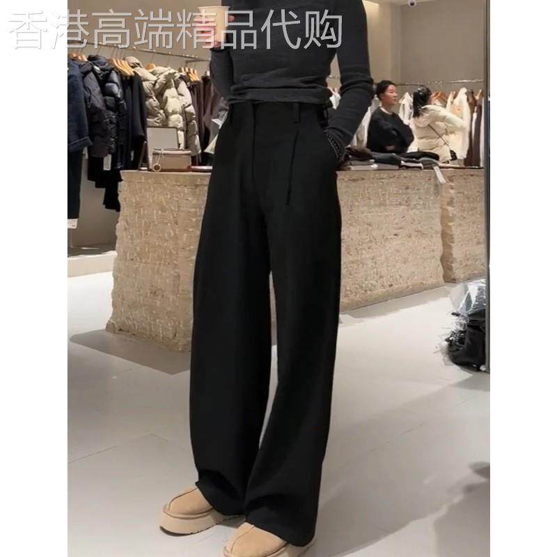 宽松西装裤黑色长裤女2025年秋冬新款高级感显瘦简约休闲阔腿裤子