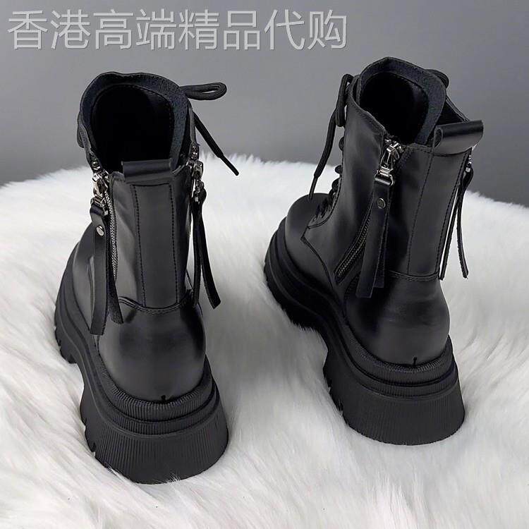 真皮马丁靴女英伦风2025年新款秋冬季加绒厚底短靴百搭小个子单靴