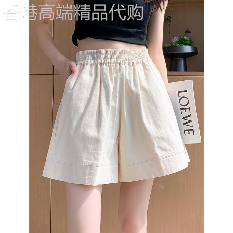 休闲阔腿短裤女夏季新款时尚百搭宽松显瘦女士高腰A字运动五分裤