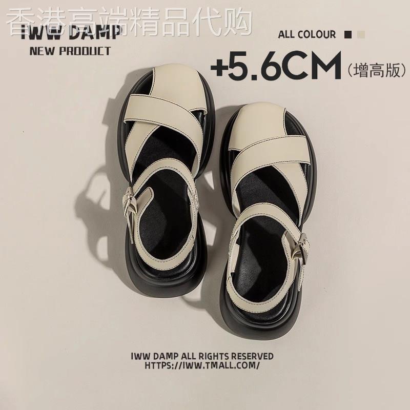 IWW 陌上华开&厚底包头猪笼凉鞋女真皮2026夏季新款爆款学生百搭
