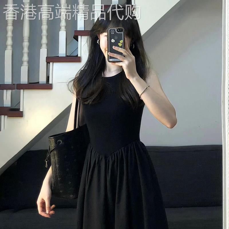 法式赫本风黑色无袖洋装女2026夏季新款今年流行的漂亮背心裙子