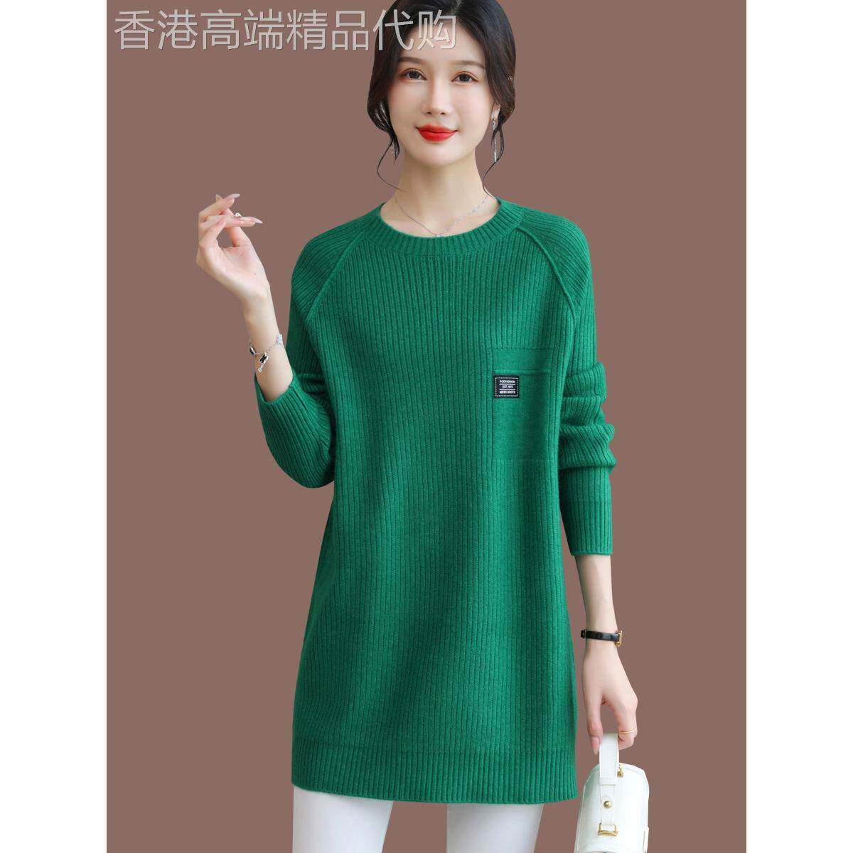 韩国中长款针织毛衣连衣裙女2025春秋新款时尚宽松内搭打底衫裙子