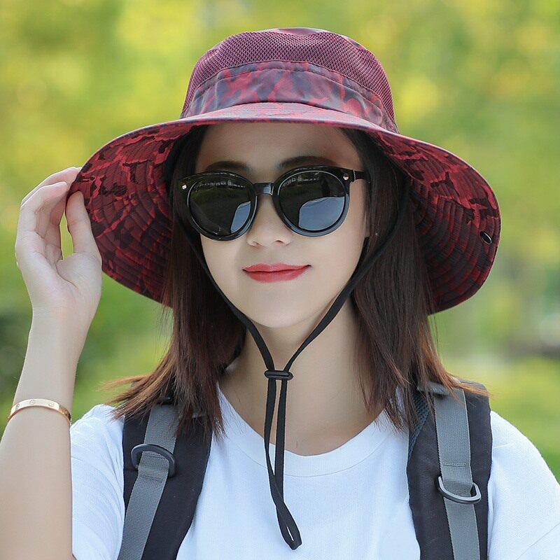 韩国帽子女渔夫帽遮阳防晒遮阳帽夏天户外骑车旅游登山帽钓鱼盆帽