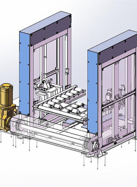 牙叉式升降提升辊道机 X2772  3D图纸 机械设计素材 SW模型