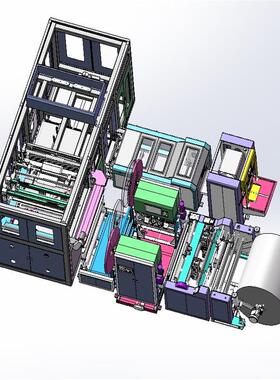 高速无纺布立体制袋机制袋生产线X2792 3D图纸 机械设计素材 SCAD