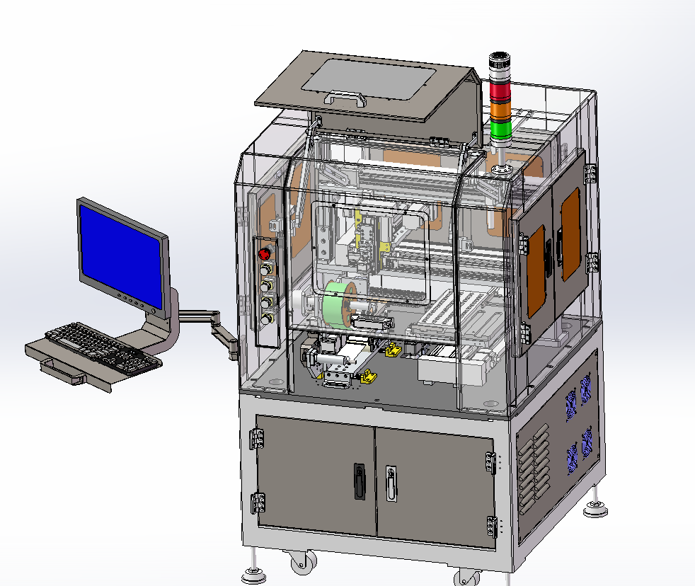 自动剥离贴膜机 3d图纸 机械设计自动化三维模型素材step格式
