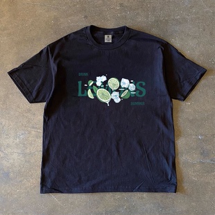 清凉柠檬印花t恤短袖 260g夏季 男款 纯棉圆领男士 上衣 JSC 半袖 POP