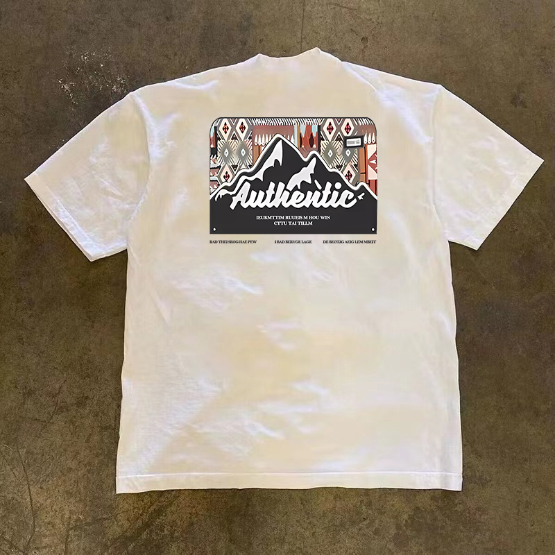 JSC POP 260g潮流简约时尚印花t恤短袖男款纯棉圆领男士半袖上衣