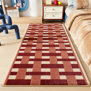 高级感卧室仿羊绒床边毯保暖隔凉客厅地毯床下床尾脚垫毛绒地垫子