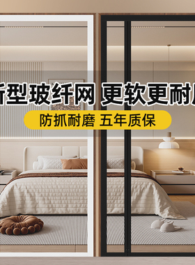 2025新款夏季防蚊磁性门帘侧开玻纤网全磁条纱门卧室家用隔断帘子