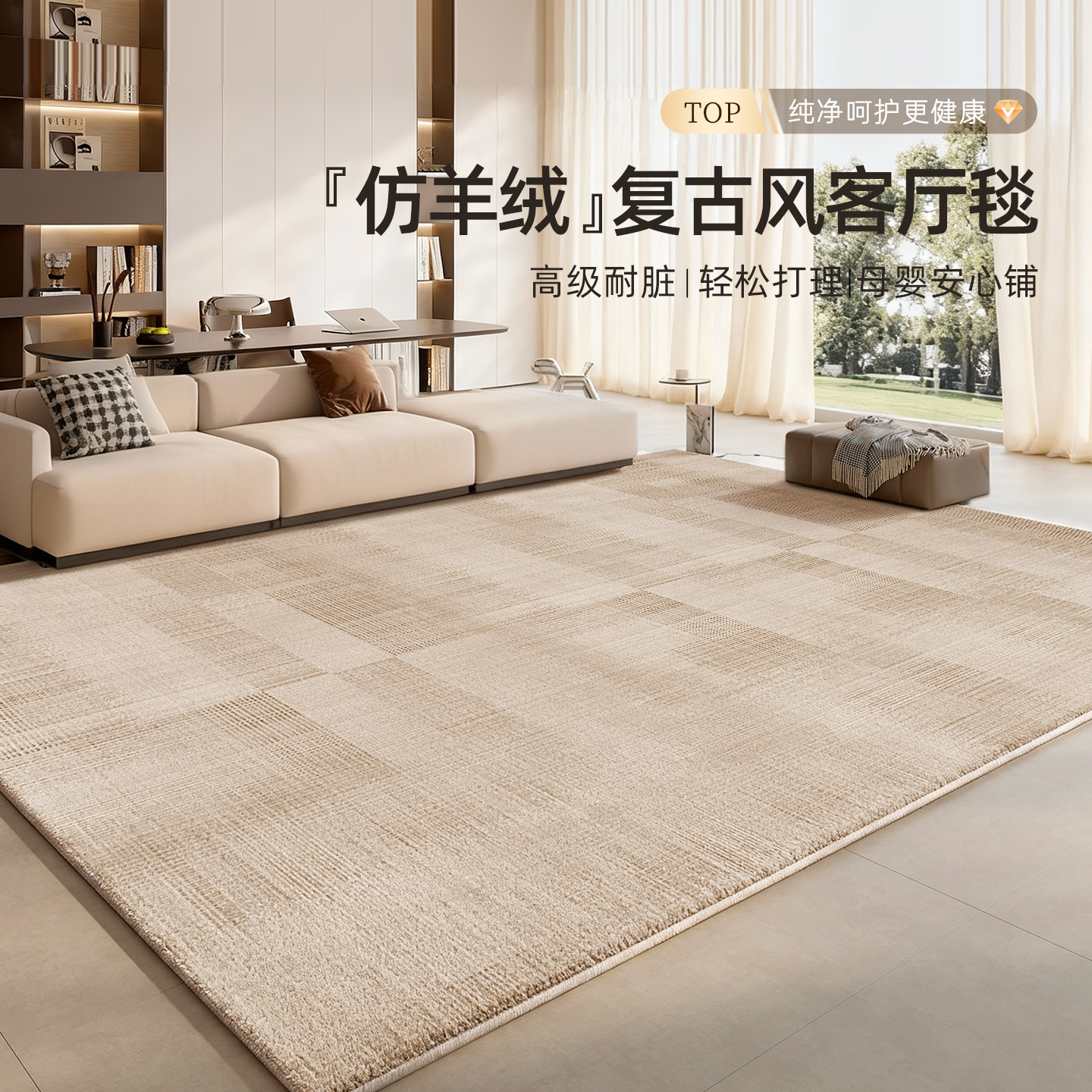 地毯客厅高级感免洗可擦仿羊绒垫