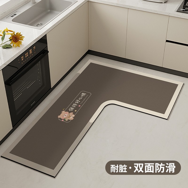 厨房地垫防滑防油可擦免洗l型吸水垫硅藻泥专用脚垫子水龙头地毯,居家布艺,厨房地垫,淘宝优惠券,粉丝福利购,淘宝优惠卷