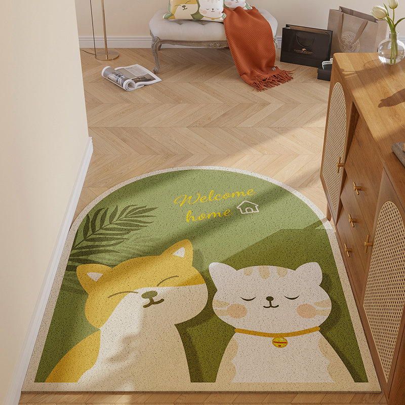 北欧入户丝圈地垫轻奢进门脚垫半圆形玄关家用可裁剪门口防滑地毯,居家布艺,家用脚垫,淘宝优惠券,粉丝福利购,淘宝优惠卷