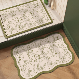 2025新款浴室地垫硅藻泥卫生间门口吸水垫家用淋浴房地毯防滑脚垫