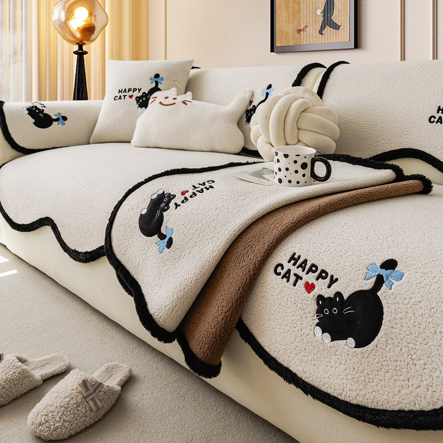 一片式卡通异形四季通用沙发垫2025新款雪尼尔固定防滑沙发坐垫子