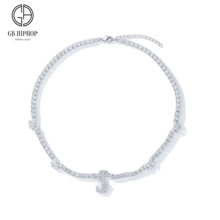GBHIPHOP艾志恒Asen同款STK锆石帅满钻蝴蝶颈链项链小众高级嘻哈