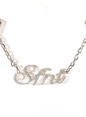 GB线上嘻哈字母SFNT蝴蝶项链街头国潮牌情侣款小众男女高级感简约