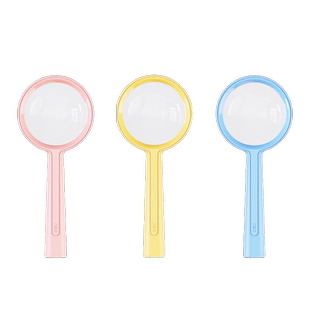 得力放大镜儿童手持式高清光学便携式学生放大镜老人学生阅读看报卡通造型幼儿园高清植物观察防摔探索自然