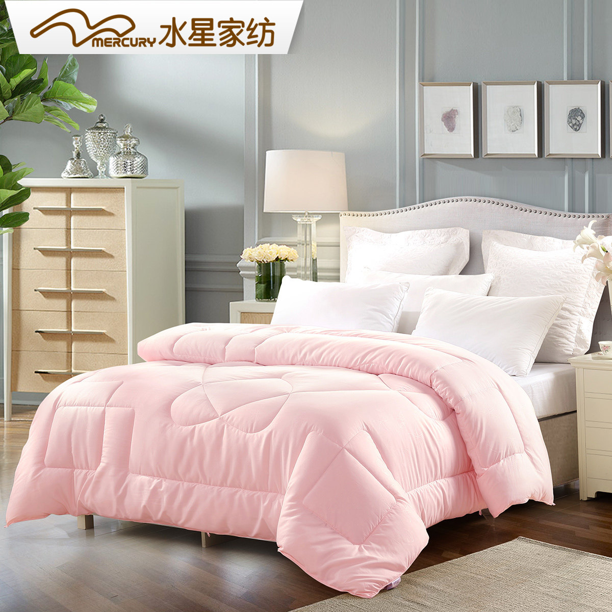 水星家纺春秋被子被芯保暖抗菌被褥酒店太空被单双人七孔被四季被,床上用品,化纤被,淘宝优惠券,粉丝福利购,淘宝优惠卷