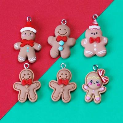 10pcs Christmas Gingerbread Man Biscuits CharPTBms Resin Coo