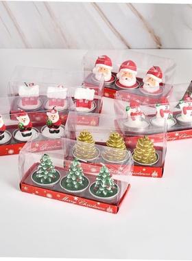 Christmas candle Painted decoration Christmas gift圣诞节蜡烛