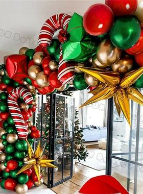Christmas Balloons Garland Arch Red Green Ballon Crutch Burs