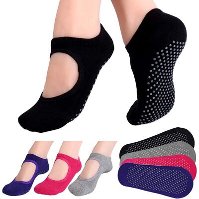 Backless Non-slip Fitness Pilates Socks Cotton Women Sport Y