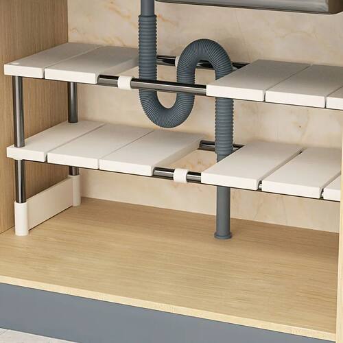 Adjustable Under Sink Storage Rack,Expandable Kitchen & Bath