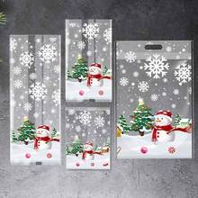 50Pcs Christmas Snowman Transparent Candy Bag Gifts Cookie B