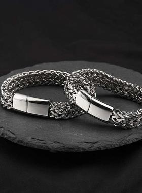 Stainless Steel Hip Hop Titanium Steel Brlet Mens Braided D