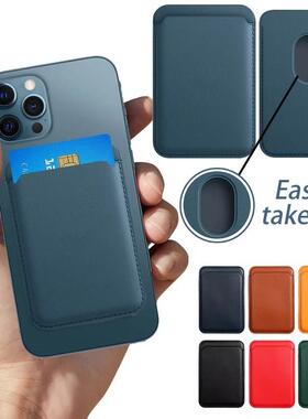 Card Holder Mag safe Wallet Genuine Leather Case for Iphone0