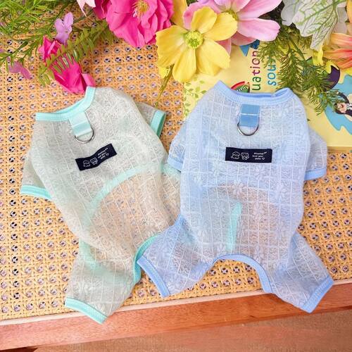 Pet Spring and Summer Thin Breathable Mesh Four Legged Cloth