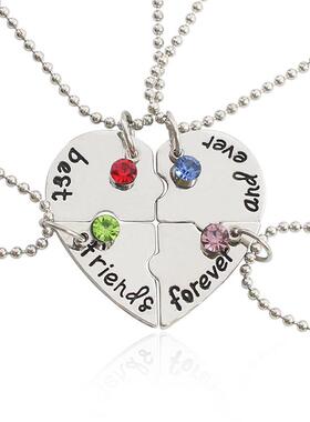 Best Friend 4 Piece Necklace Women Jewelry  BFF Friendship P