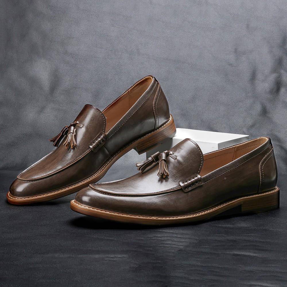 Men casual shoes leather loafersMFG business dress formal sh